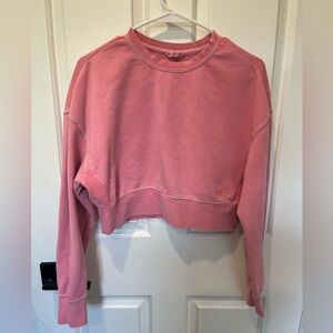 Women's Pink Cropped Sweatshirt